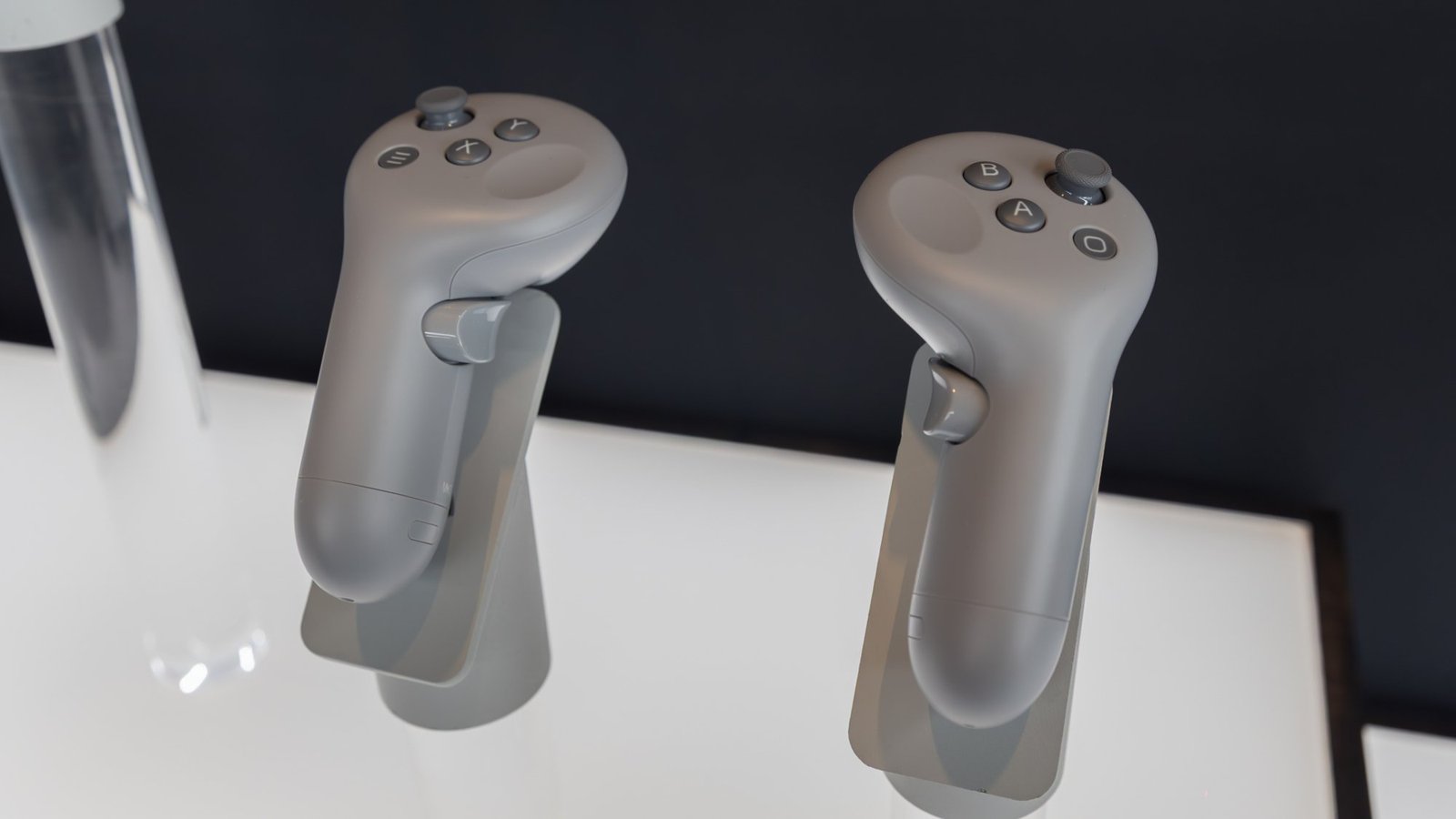 galaxy xr headset controllers on display