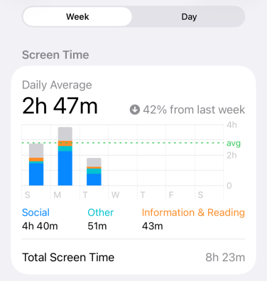 A screenshot of an iPhone